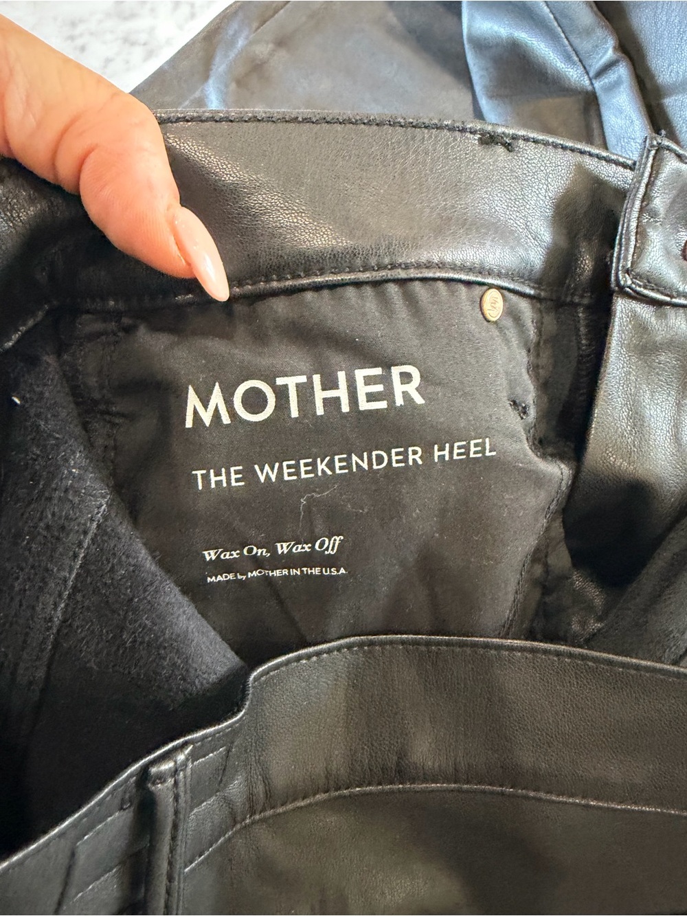 MOTHER The Weekender Heel Faux Leather Flare Pants Black Size 29 - Picture 5 of 12